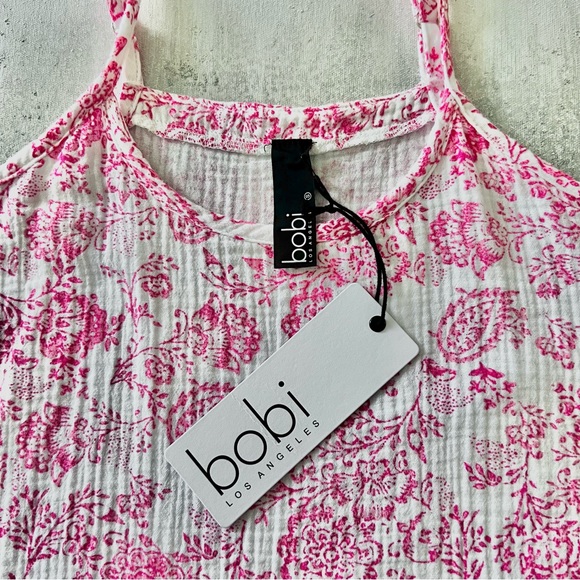 Bobi Los Angeles Pink & White Paisley Sleeveless Dress - Picture 8 of 8